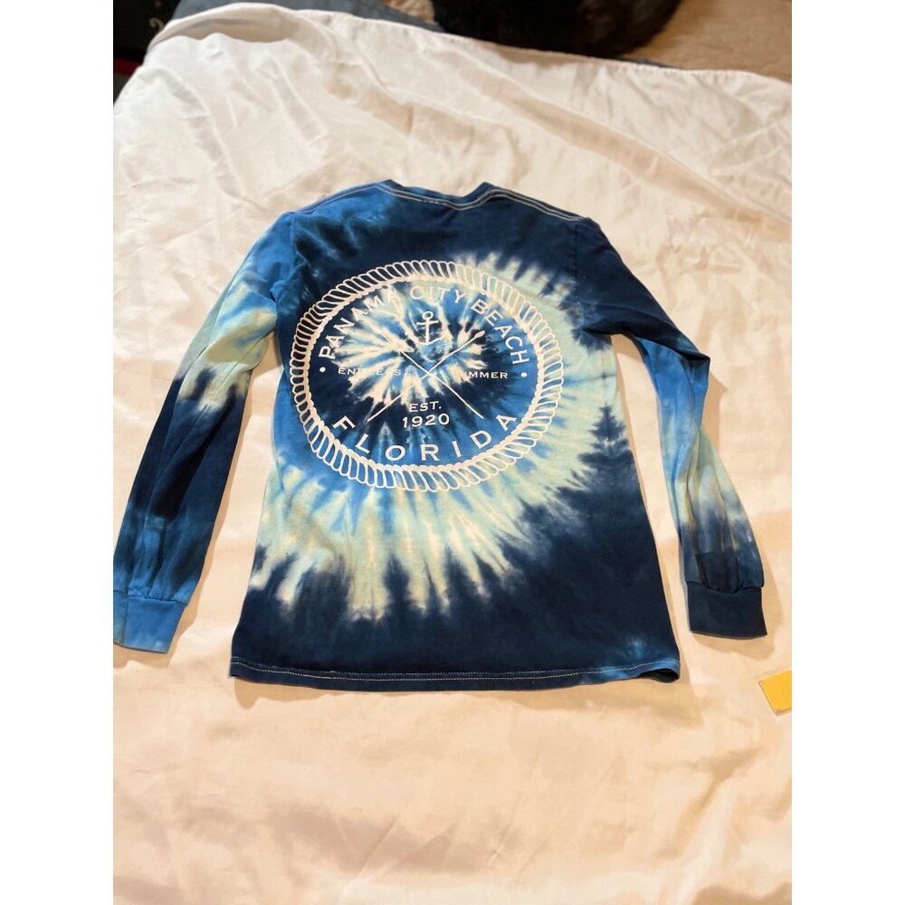 Panama City Beach Florida Colortone Tie-Dye Long Sleeve Shirt Small Unisex - Picture 9 of 9
